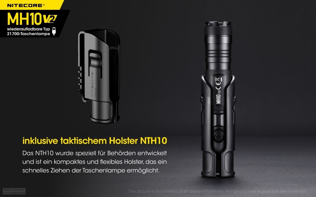NITECORE MH10 V2 - 1200 LUMEN EDC TASCHENLAMPE SCHWARZ