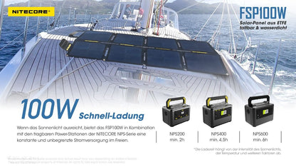 NITECORE OUTDOOR, SURVIVAL SOLARPANEL FSP100W IPX5- 100W