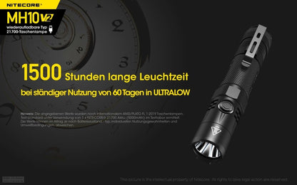NITECORE MH10 V2 - 1200 LUMEN EDC TASCHENLAMPE SCHWARZ