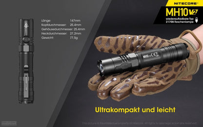 NITECORE MH10 V2 - 1200 LUMEN EDC TASCHENLAMPE SCHWARZ
