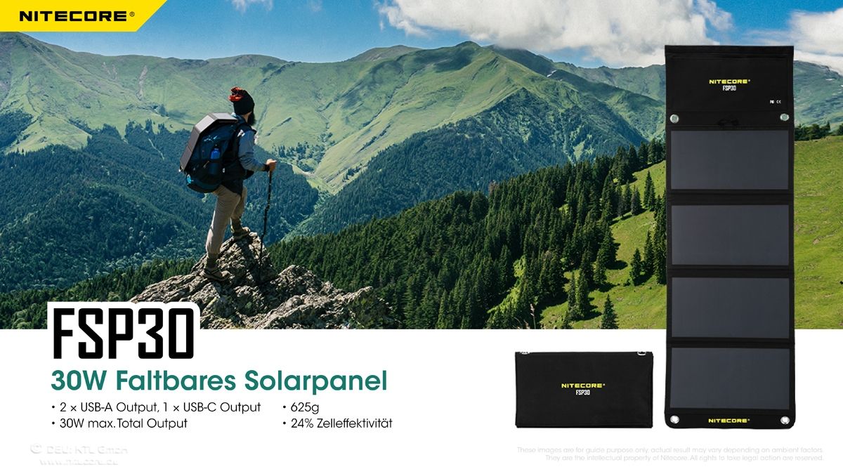 NITECORE OUTDOOR, SURVIVAL SOLARPANEL FSP30 - 30W
