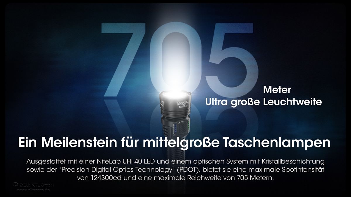 NITECORE MH25 PRO - 3300 LUMEN, UHi 40 LED EDC TASCHENLAMPE