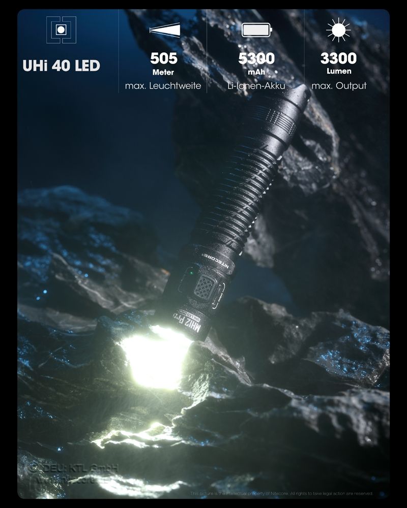 NITECORE MH12 PRO - 3300 LUMEN, UHi 40 LED EDC TASCHENLAMPE