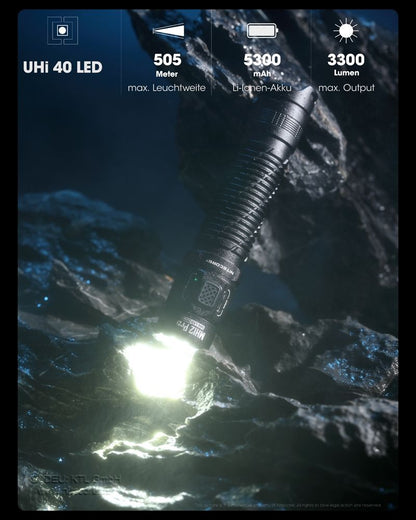 NITECORE MH12 PRO - 3300 LUMEN, UHi 40 LED EDC TASCHENLAMPE