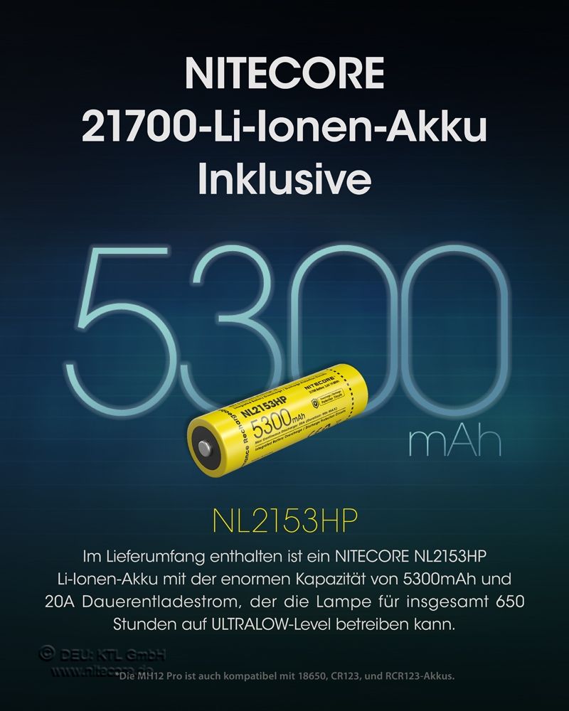NITECORE MH12 PRO - 3300 LUMEN, UHi 40 LED EDC TASCHENLAMPE