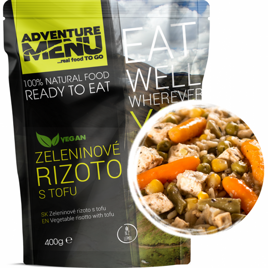 OUTDOOR NOTFALL NAHRUNG GEMÜSERISOTTO MIT TOFU
