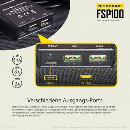 NITECORE OUTDOOR, SURVIVAL SOLARPANEL FSP100 - 100W
