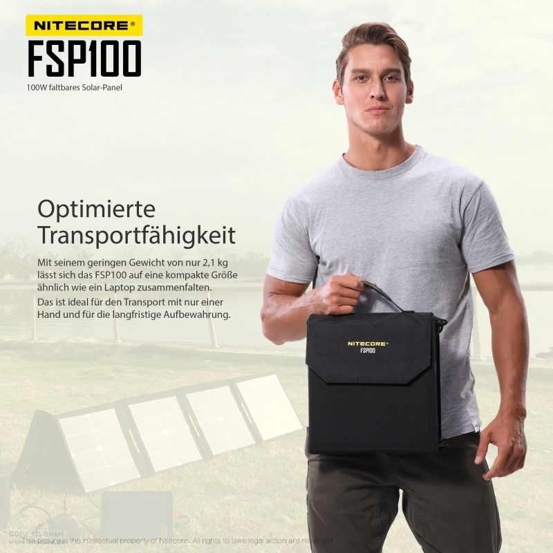 NITECORE OUTDOOR, SURVIVAL SOLARPANEL FSP100 - 100W