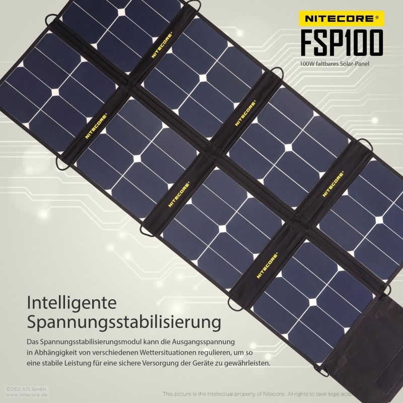 NITECORE OUTDOOR, SURVIVAL SOLARPANEL FSP100 - 100W