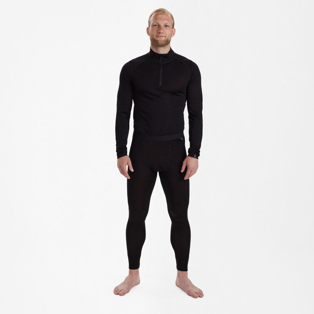 DEERHUNTER QUINN MERINO LANGE UNTERHOSE BLACK OAK