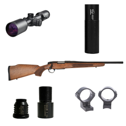 BLACK PIKE JUNGJÄGER PAKET III BERGARA B14 TIMBER STILLE IM WALD SCHALLDÄMPFER DD OPTICS ZIELFERNROHR