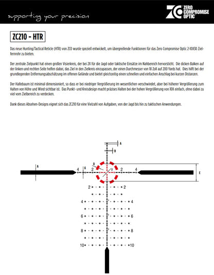ZERO COMPROMISE ZIELFERNROHR ZC210 2-10x30