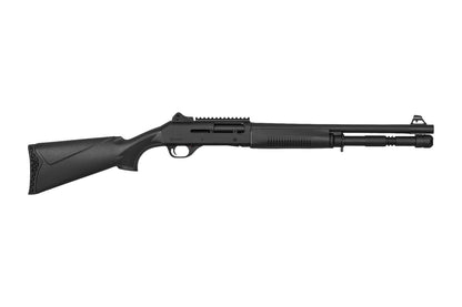TETRA ARMS T412 Halb. Auto. Flinte, 12/76. 7+1,Schwarz, Taktischer Schubschaft