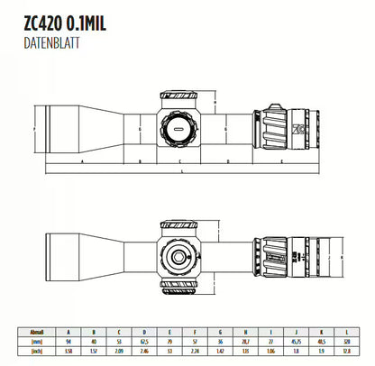 ZERO COMPROMISE ZIELFERNROHR ZC420 4-20x50