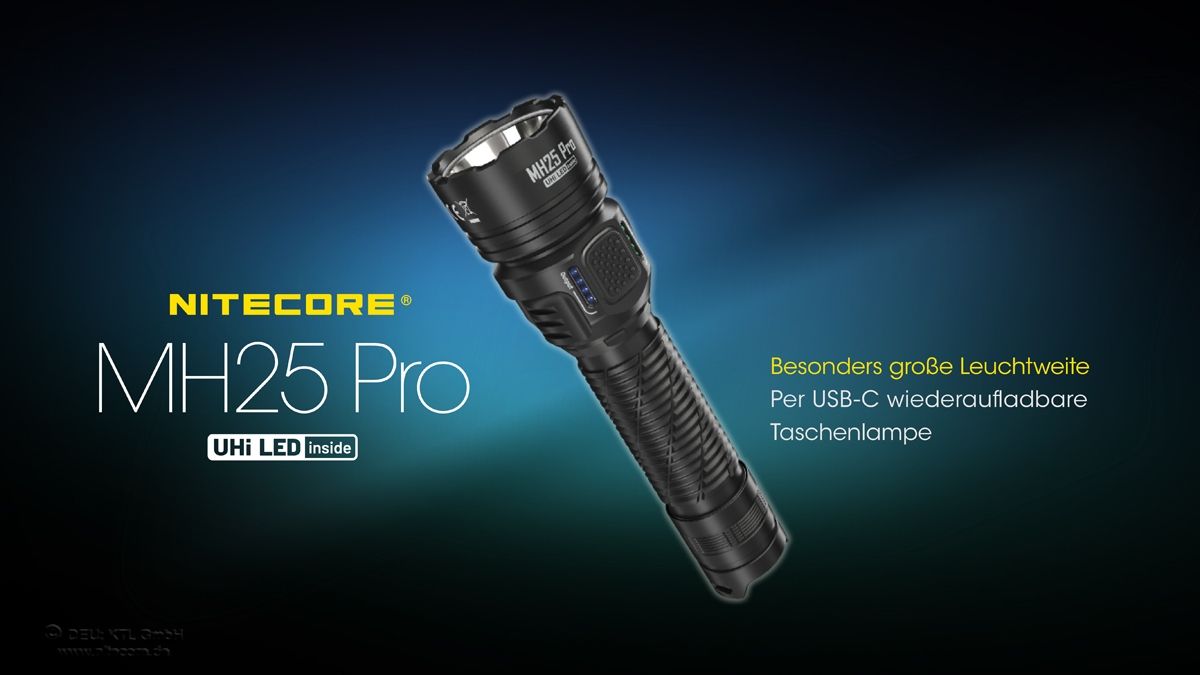 NITECORE MH25 PRO - 3300 LUMEN, UHi 40 LED EDC TASCHENLAMPE