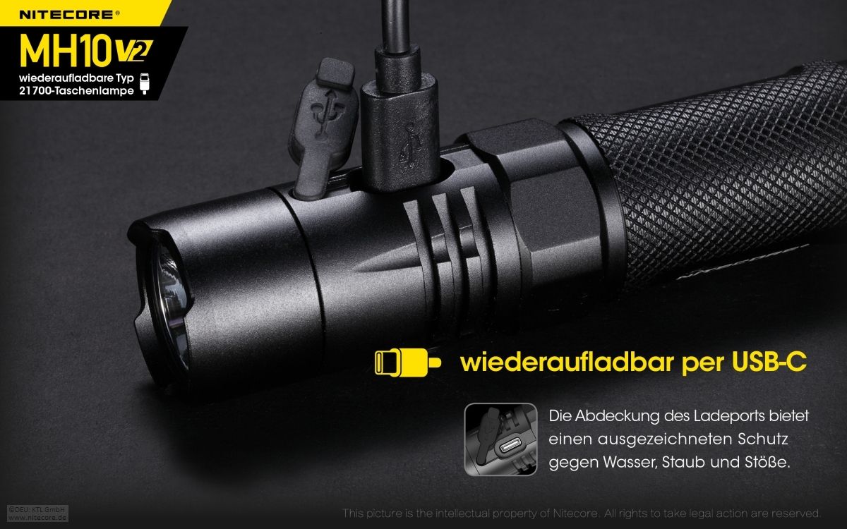 NITECORE MH10 V2 - 1200 LUMEN EDC TASCHENLAMPE SCHWARZ