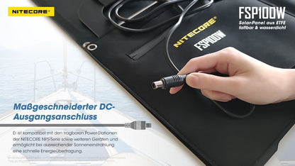 NITECORE OUTDOOR, SURVIVAL SOLARPANEL FSP100W IPX5- 100W
