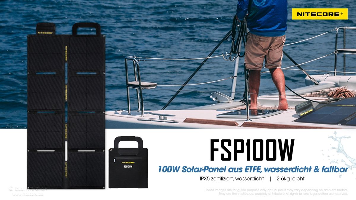 NITECORE OUTDOOR, SURVIVAL SOLARPANEL FSP100W IPX5- 100W