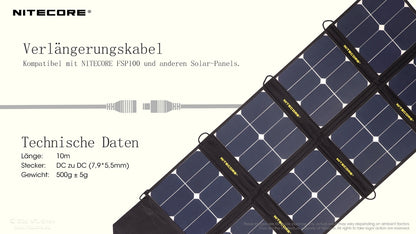 NITECORE VERLÄNGERUNGSKABEL FÜR SONALPANEL - 10M