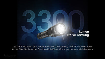 NITECORE MH25 PRO - 3300 LUMEN, UHi 40 LED EDC TASCHENLAMPE