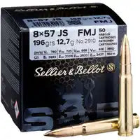 SELLIER & BELLOT VOLLMANTEL SPORT MUNITION 8x57JS 196GR
