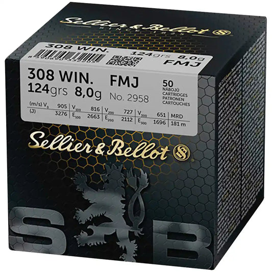 SELLIER & BELLOT VOLLMANTEL SPORT MUNITION .308 WIN 124GR